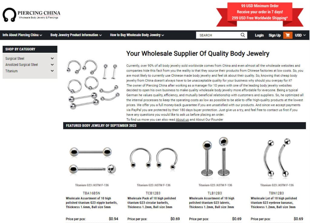 Wholesale Surgical Steel Body Jewelry